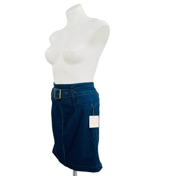 FREE PEOPLE Livin It Up Belted Denim Mini Skirt Size 4 NEW - Picture 4 of 11